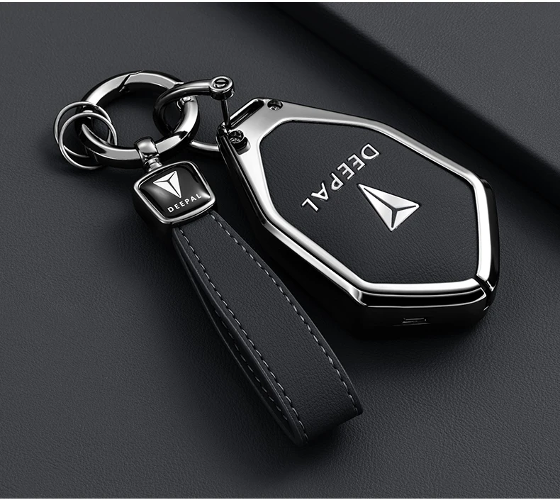 Auto Zink-legierung Leder Schlüssel Fall Abdeckung Halter Kette Für Changan Deepal SL03 S7 2023 2024 Fernbedienung Schlüssel Schutz dekoration – Detail 7