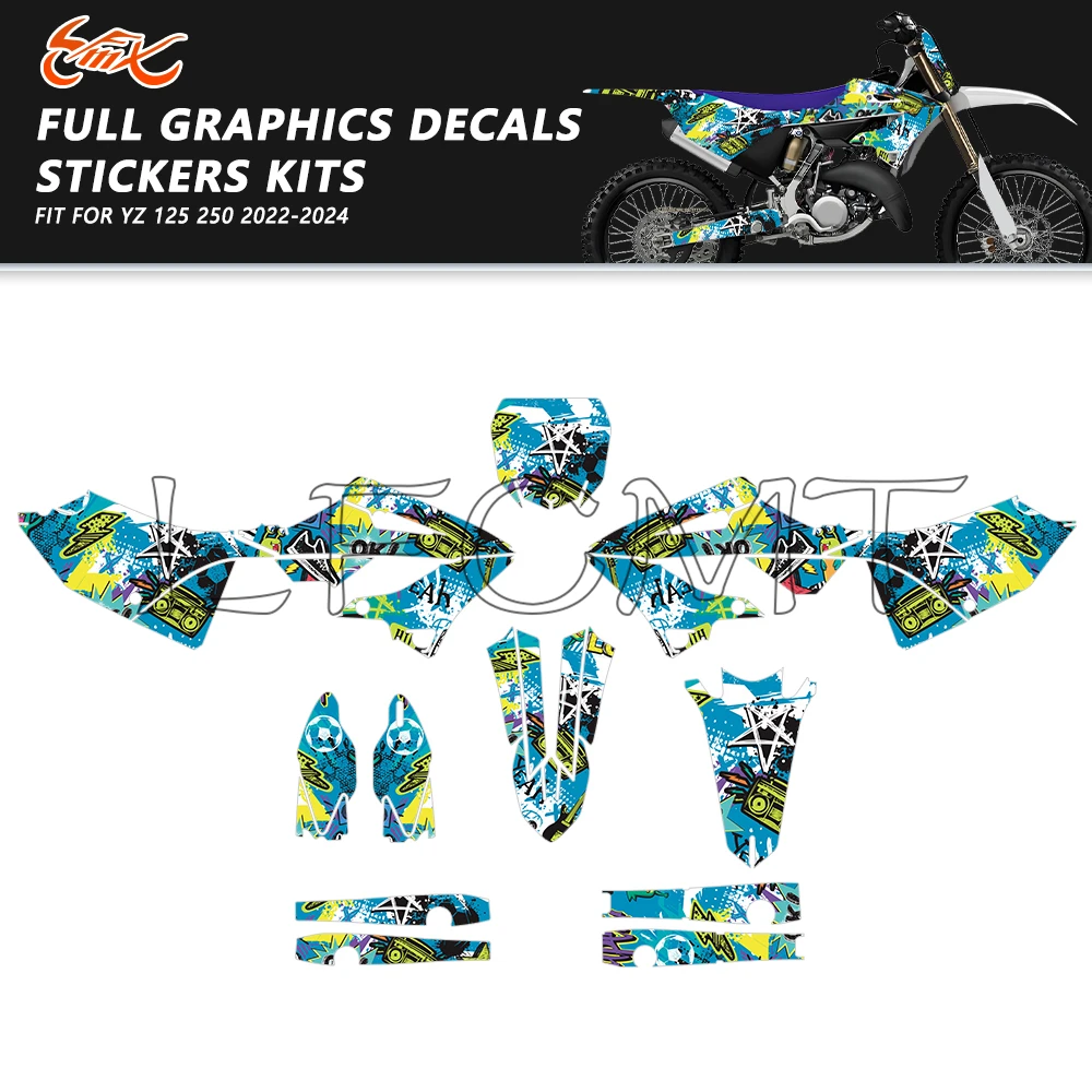 

Fit for YAMAHA YZ125 YZ 125 YZ250 YZ 250 2022 2023 2024 Motorcycle Background Decoration Graphics Decals Stickers Number Custom