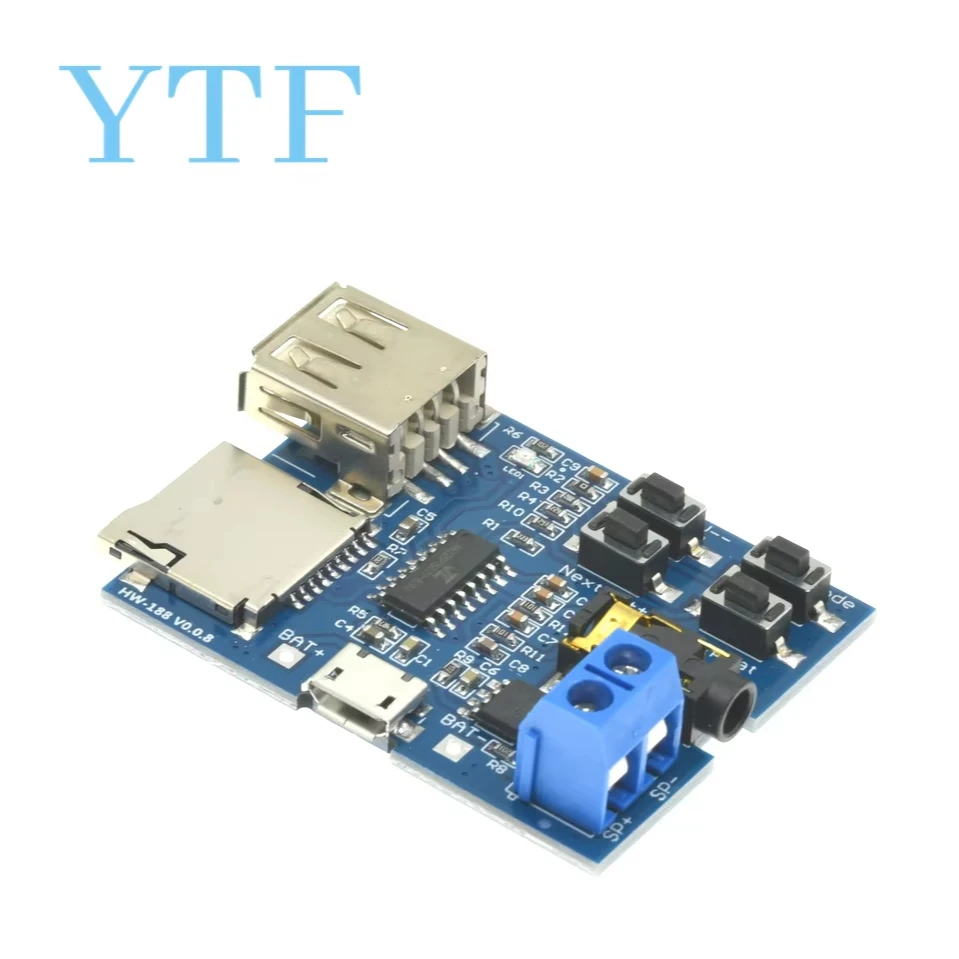 Voice So Bluetooth-compatible Audio Power Amplifier Module Plugins U Disk MP3 Decoding Player Voice Amplifier Module Module