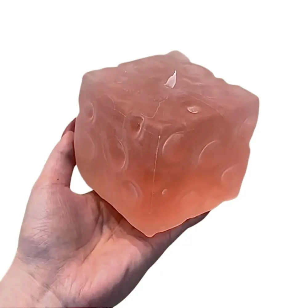 Novelty Non-Bounce Cheese Squishy Toy Super Soft Square Cheese Cube Ball Frosted Matte Pinch Sensory Fidget Ball Kid Adults