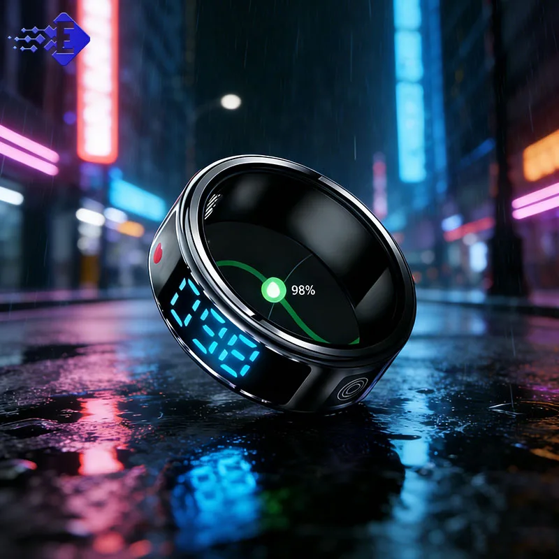 

Смарт-кольцо с LED-дисплеем, мониторингом сердечного ритма и уровня кислорода в крови, водонепроницаемость 5ATM, мультиспортивные режимы, подарок для Android