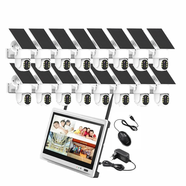 ระบบกล้องวงจรปิด Jianvision 16 ช่อง ความละเอียด 4MP ภาพสีกลางคืน หน้าจอ 12 นิ้ว ไร้สาย WiFi พลังงานแสงอาทิตย์ พร้อมเสียงสองทาง มาตรฐานกันน้ำ IP66 NVR