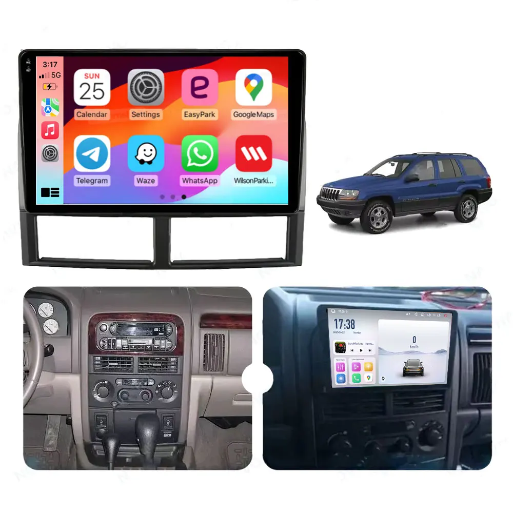 Android Auto Carplay For Jeep Grand Cherokee 1999-2005 Car Radio Stereo Multimidia Player GPS Navi Bluetooth DSP Stereo