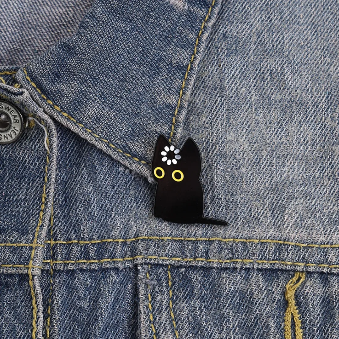 Cute Black Cat Loading Enamel  - đánh giá và giá Tech Accessories Backpack