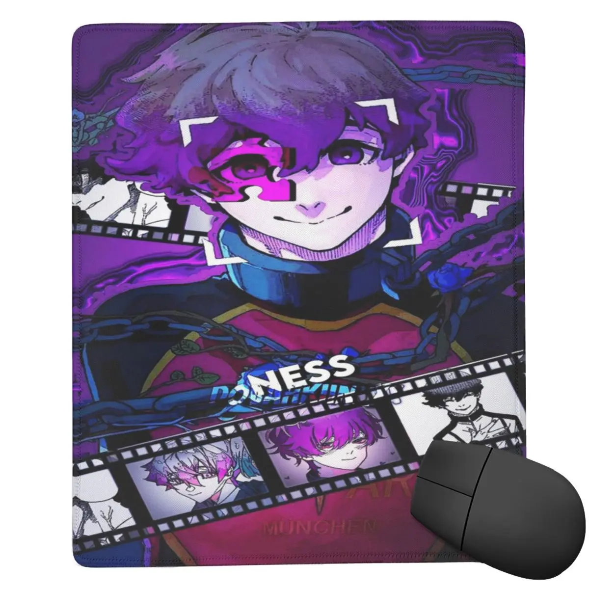 Alfombrilla para ratón con diseño de anime BLUE LOCK, para teclado de ordenador, ratón, ideal para jugadores, PC, portátil, escritorio, accesorios de oficina.