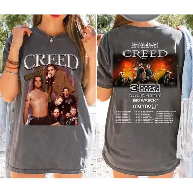 ¡CALIENTE 2025! Camiseta Retro Creed Metal Band Guf para fan estilo vintage gráfico 2025