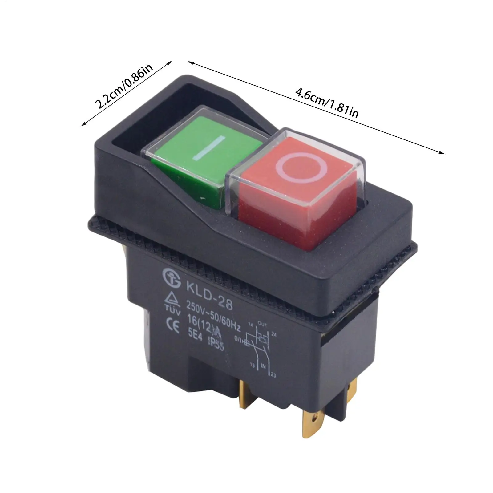 Per la fresatura     Pulsante magnetico 4 Pin Ac250v 16a Pulsante elettromagnetico per apparecchiature di energia elettrica per smerigliatrice industriale