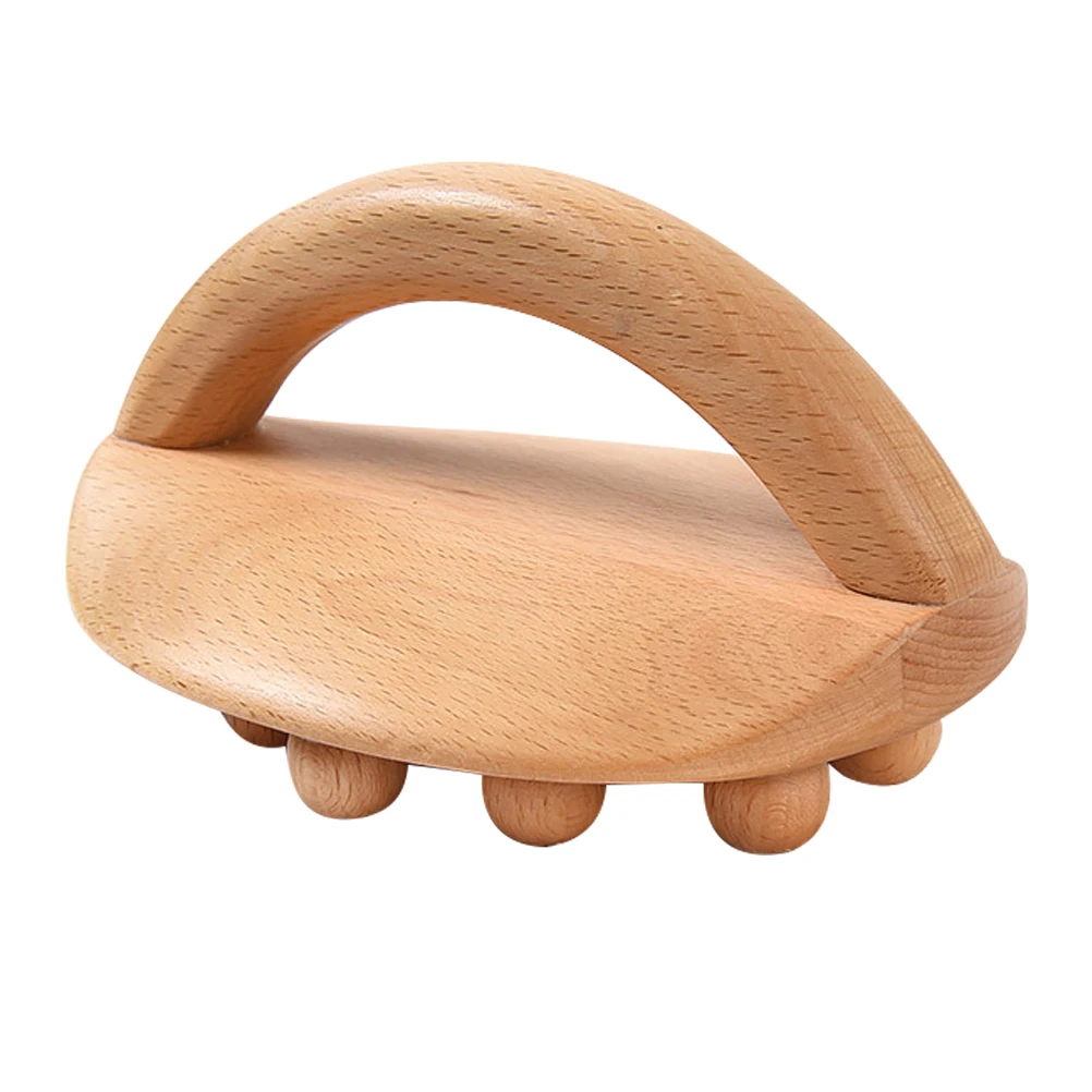 

Wooden Acupressure Massager Body Gua Tool Deep Tissue Massage Roller Brush for Back Abdominal Fatigue Relief Lymphatic