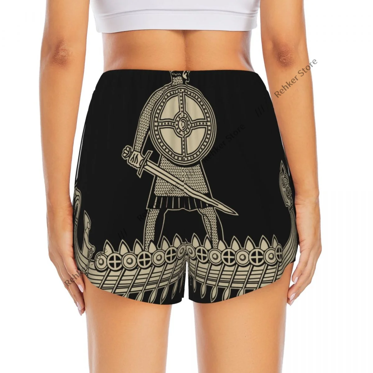 Women Yoga Shorts Old Norse Viking Warrior Lightweight Athletic Quick Dry Breathable Outdoor Running Shorts