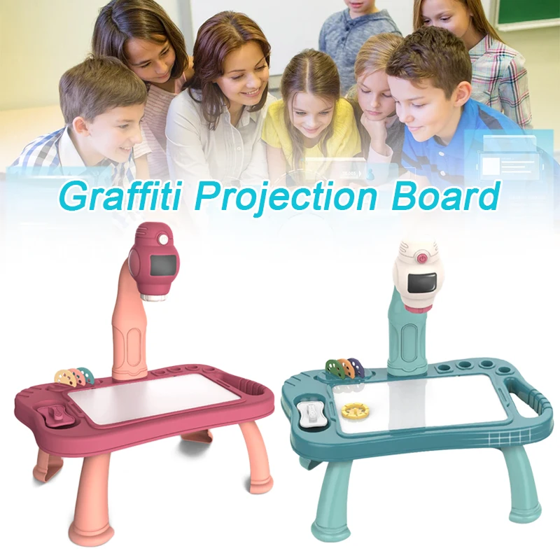 Smart Projector Kids Painting Table Set Projector Educational Toy Learn to Draw Play Set For Kids Children Learning Paint Tools