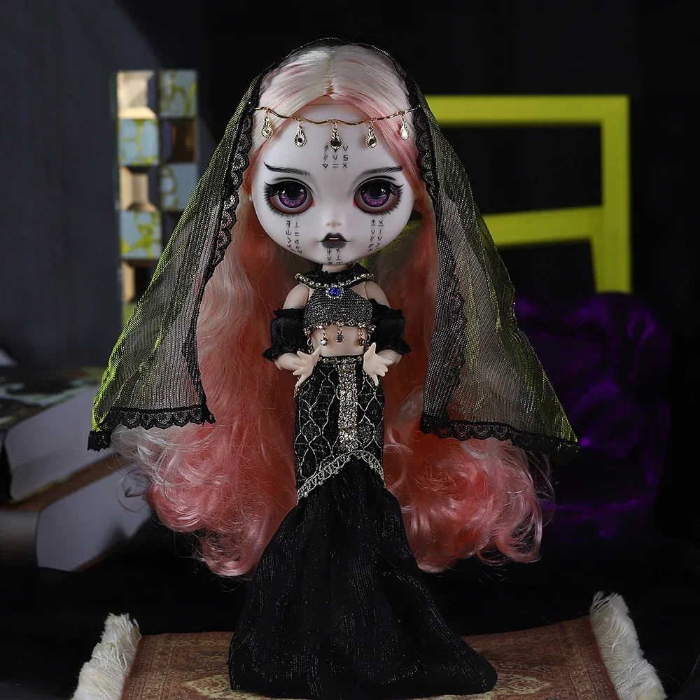 

ICY DBS Blyth Priest series doll The hand makeup Full set Blythe Doll Matte Face customized makeup with eyebrow carved lips fac