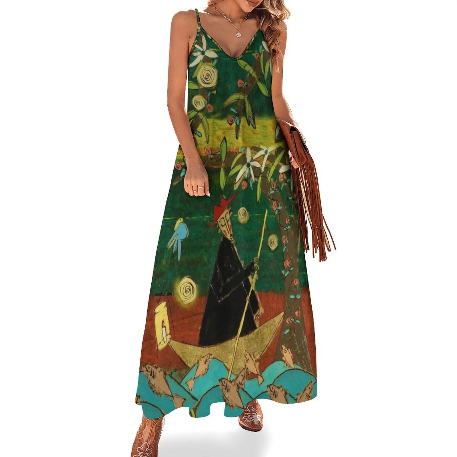 Emerald Swamp Sleeveless Long Dress Female dress Women's summer skirt summer outfits for women 2025 clothes for women Dress