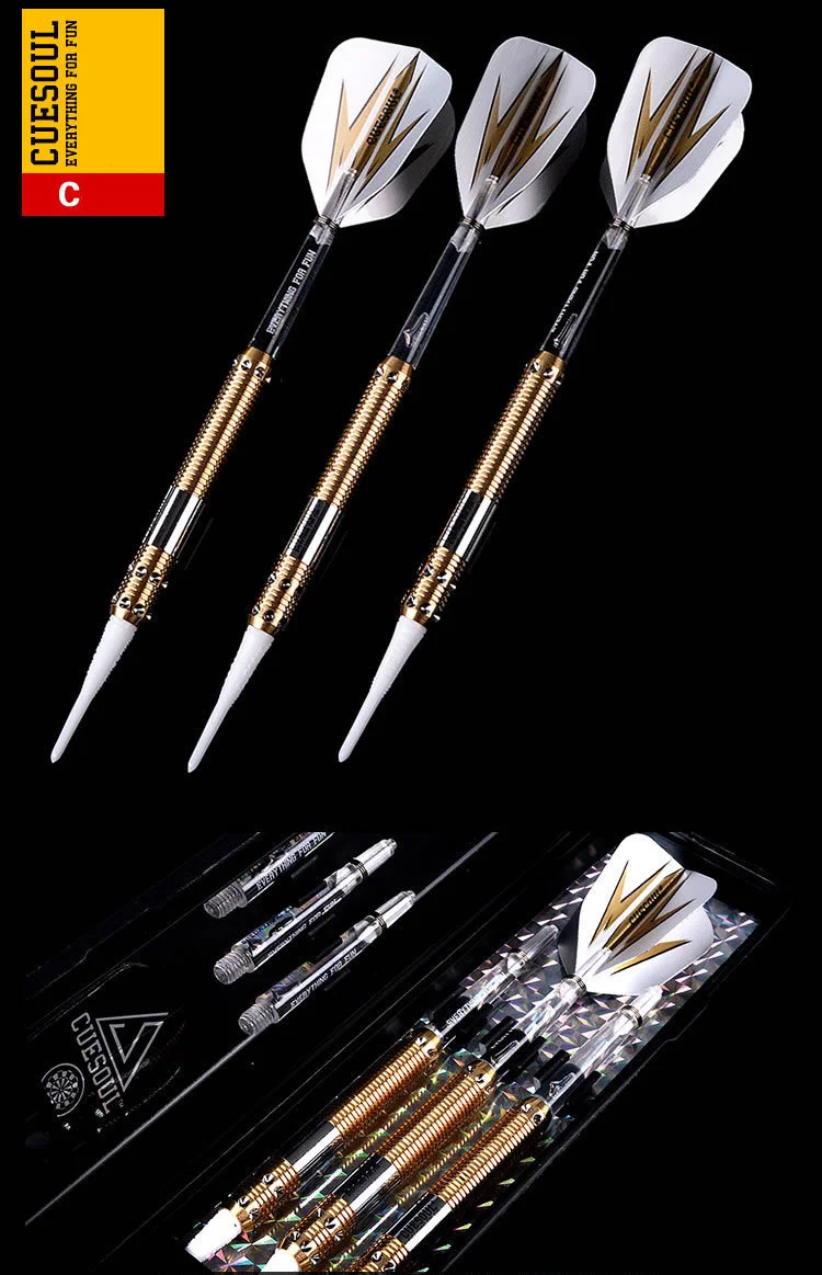 CUESOUL 18g Darts Professional Soft Tip Electronic Dart With Brass Barrel 15cm