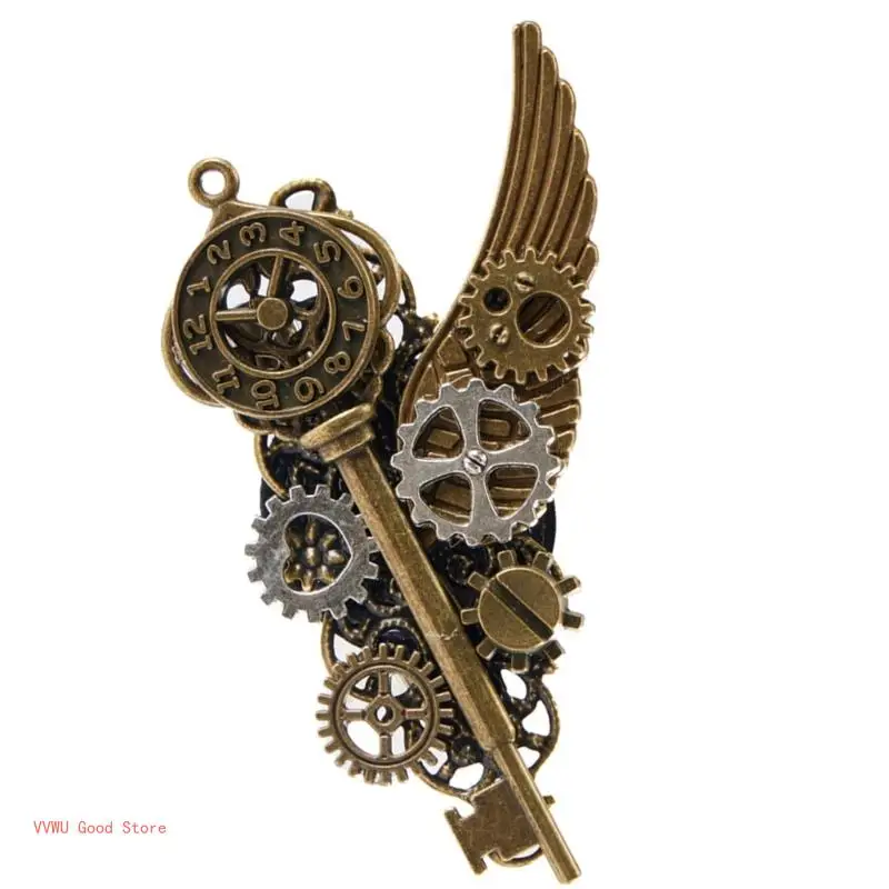 2in1 Brooch Hair Clip for Girl Woman Hair/Shirt Decorative Steampunk Lapel Pin