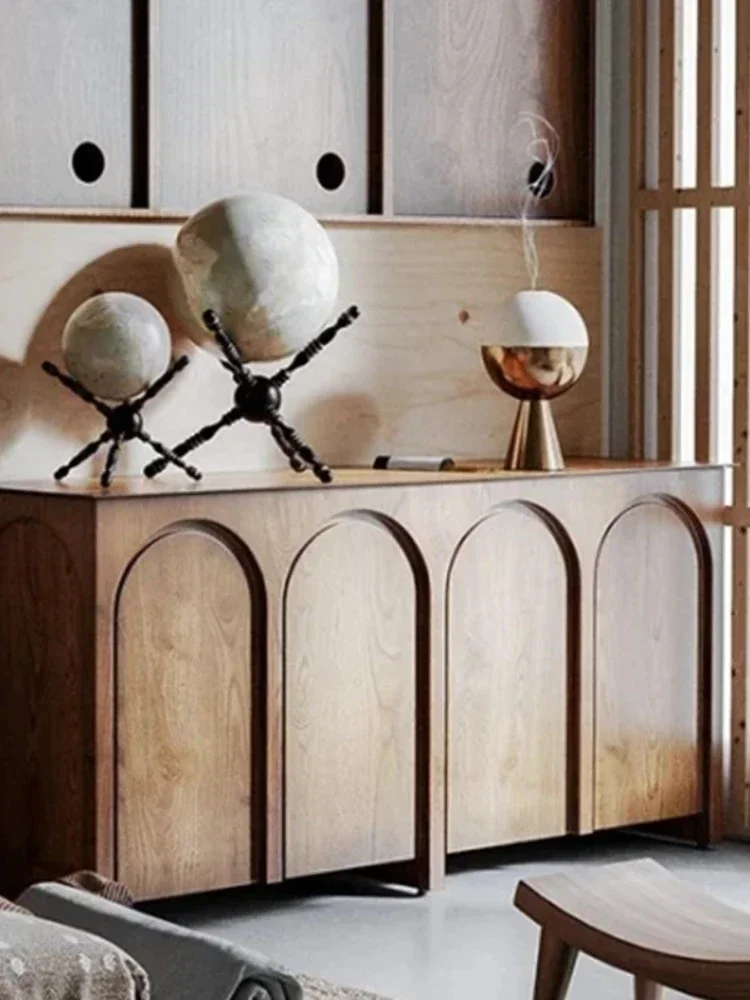 خزانة جانبية للوجبات، خزانة جانبية للباب القديم/المقوس، قوس درج تخزين فرنسي عتيق #2