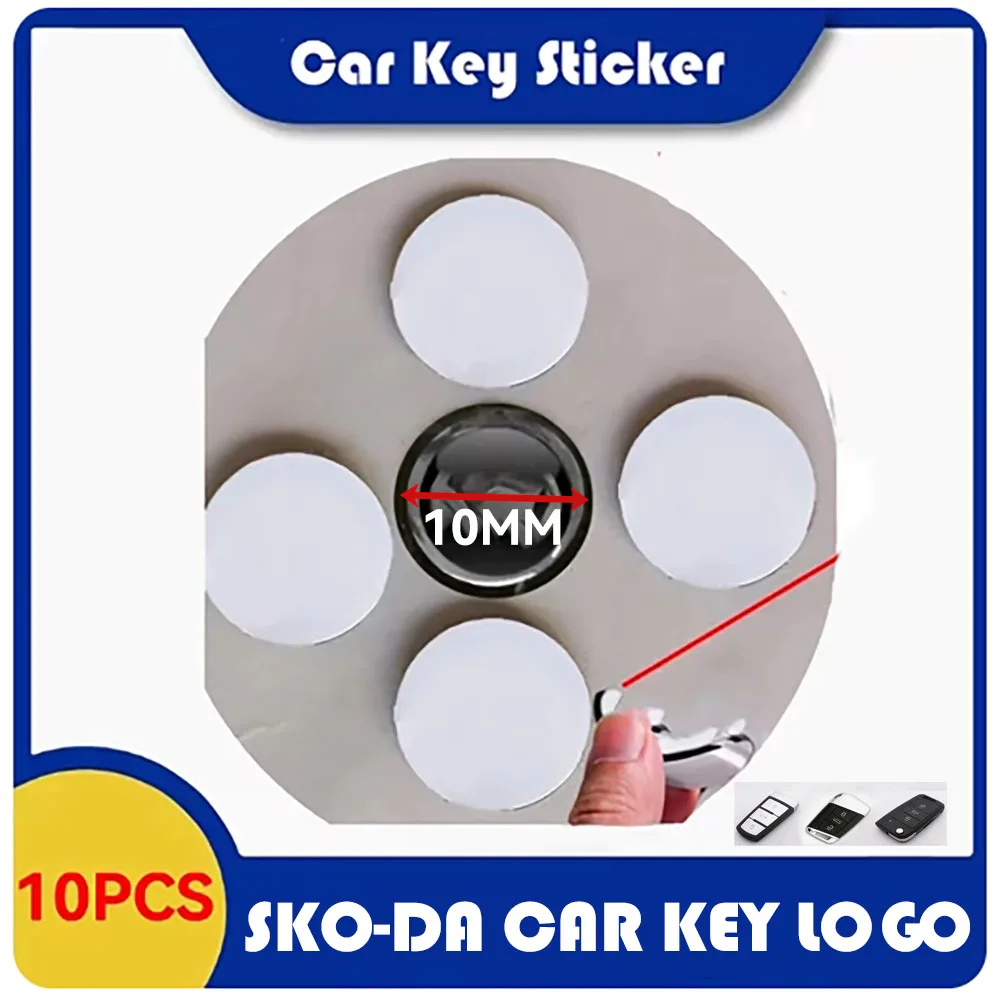 

10pcs/Lot for Skoda for VW 10MM Crystal Emblem Logo Sticker New Flip for Smart Original Remote Car Key MQB Keys