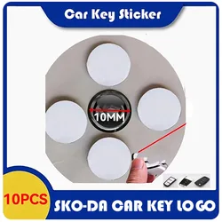 10pcs/Lot for Skoda for VW 10MM Crystal Emblem Logo Sticker New Flip for Smart Original Remote Car Key MQB Keys