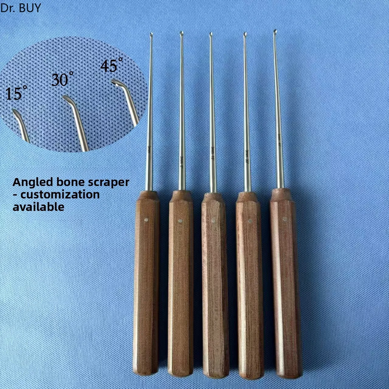 orthopedic scraping spoon- left and right curved scraping spoon- 5/15/30/45 degree - bone scraping spoon orthopedic equipment