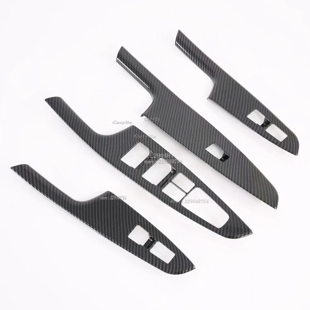 LHD RHD For Hyundai Tucson 2015 2016 2017 2018 2019 2020 Carbon Fiber Car Armrest Window Switch Button Lift Panel Trim Styling