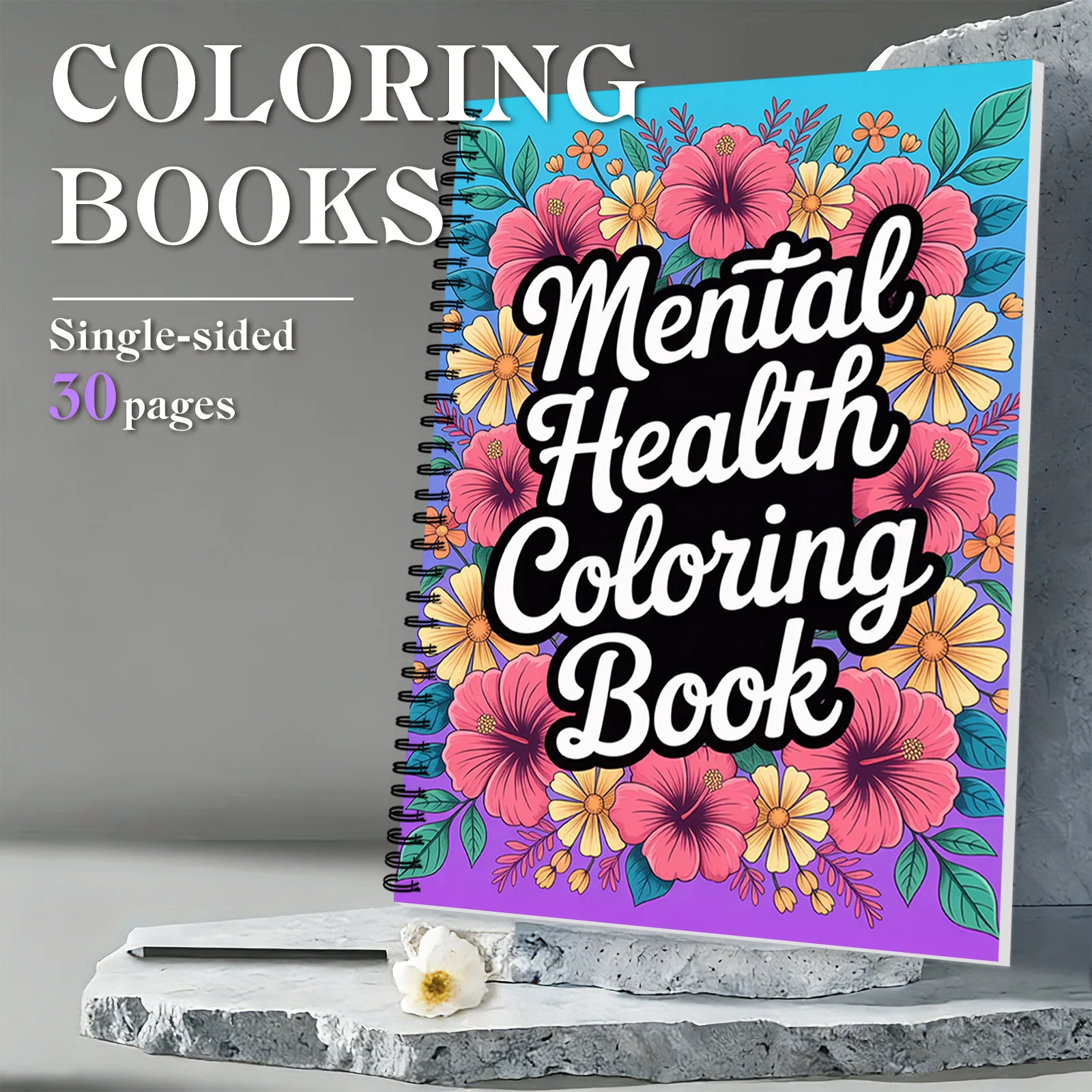 

1 шт., 30 страниц, книжка-раскраска для снятия стресса, изысканные цветочные узоры, мотивационные линии, книжка-раскраска для психического здоровья