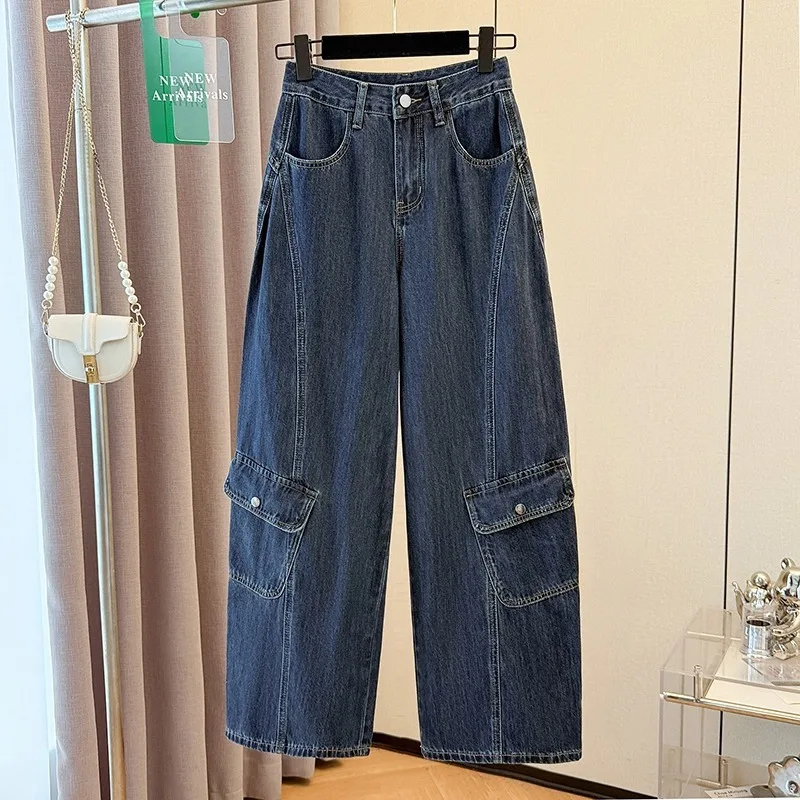 

Women's Y2K Camouflage Cargo Pants Loose Wide Leg Straight Denim Trousers Casual Spring Summer New Fashion