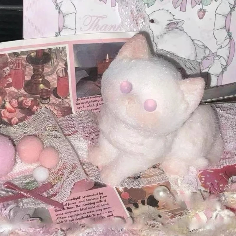 Gatos de pelúcia kawaii dos desenhos animados brinquedo de recuperação lenta criativo sensação macia beliscar ponta do dedo brinquedo crianças alívio do estresse brinquedo bonito presente da menina