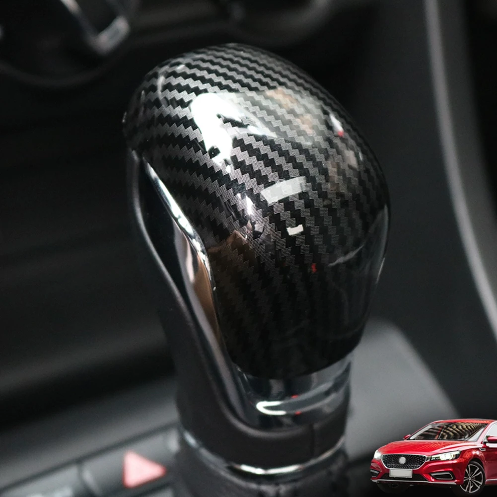 For MG ZS 2017 2018 2019 2020 EV MG6 Carbon Fiber ABS Car Gear Shift Knob Head Cover Trim Car Accessories Interior