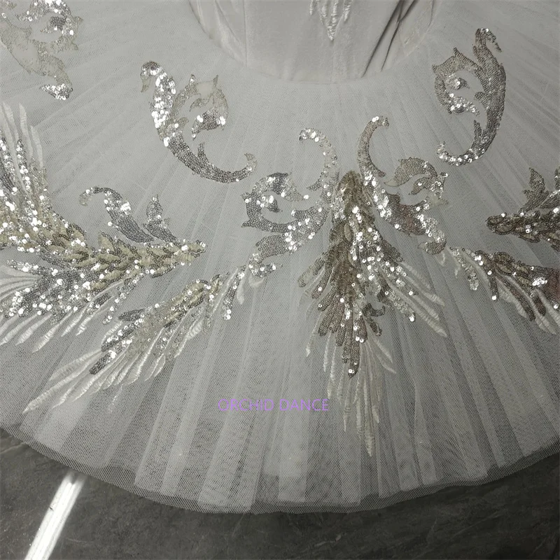 High Quality Custom Size 7 Layers Kids Girls Women Adult Ballet Dance Performance Wear Velvet White Swan Lake Tutu Costumes
