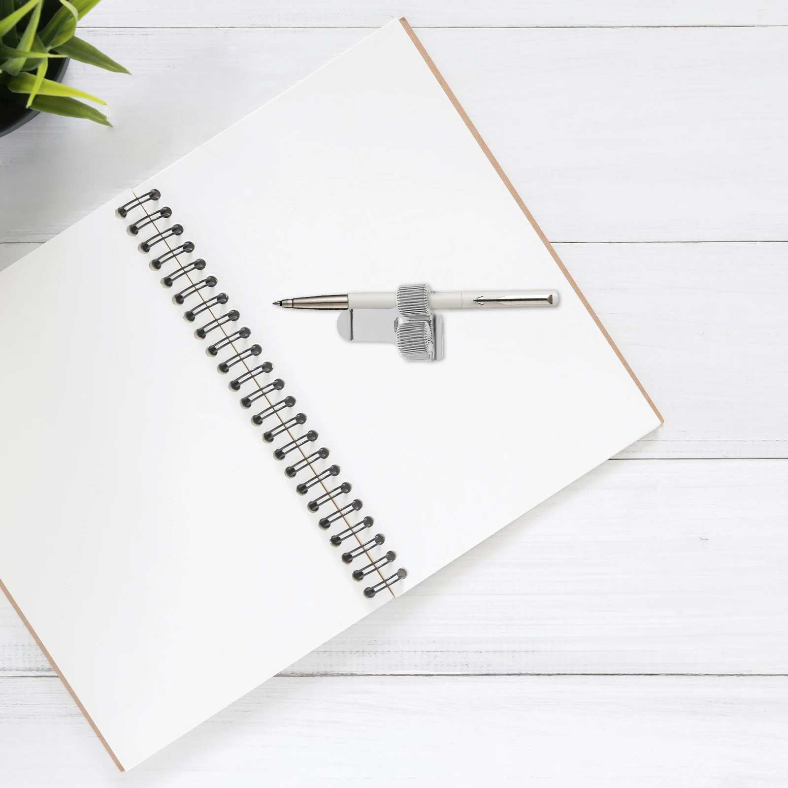 

5pcs Metal Pen Holder Clips Nickel-Plated Spring Steel Pencil Clips For Notebooks Journals Office School Desk Organizer