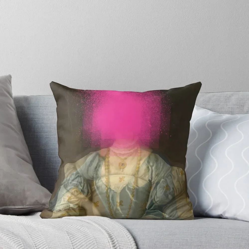 

Two Portraits and some Pink Spray Paint Throw Pillow Pillowcase Pillow Decor Pillow