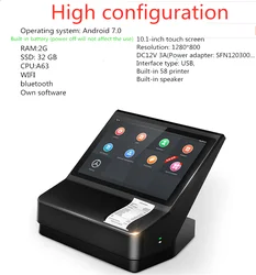 New style 10.1 inch all in one pos terminal quad core smart android pos system cash register machine  touch screen ordering