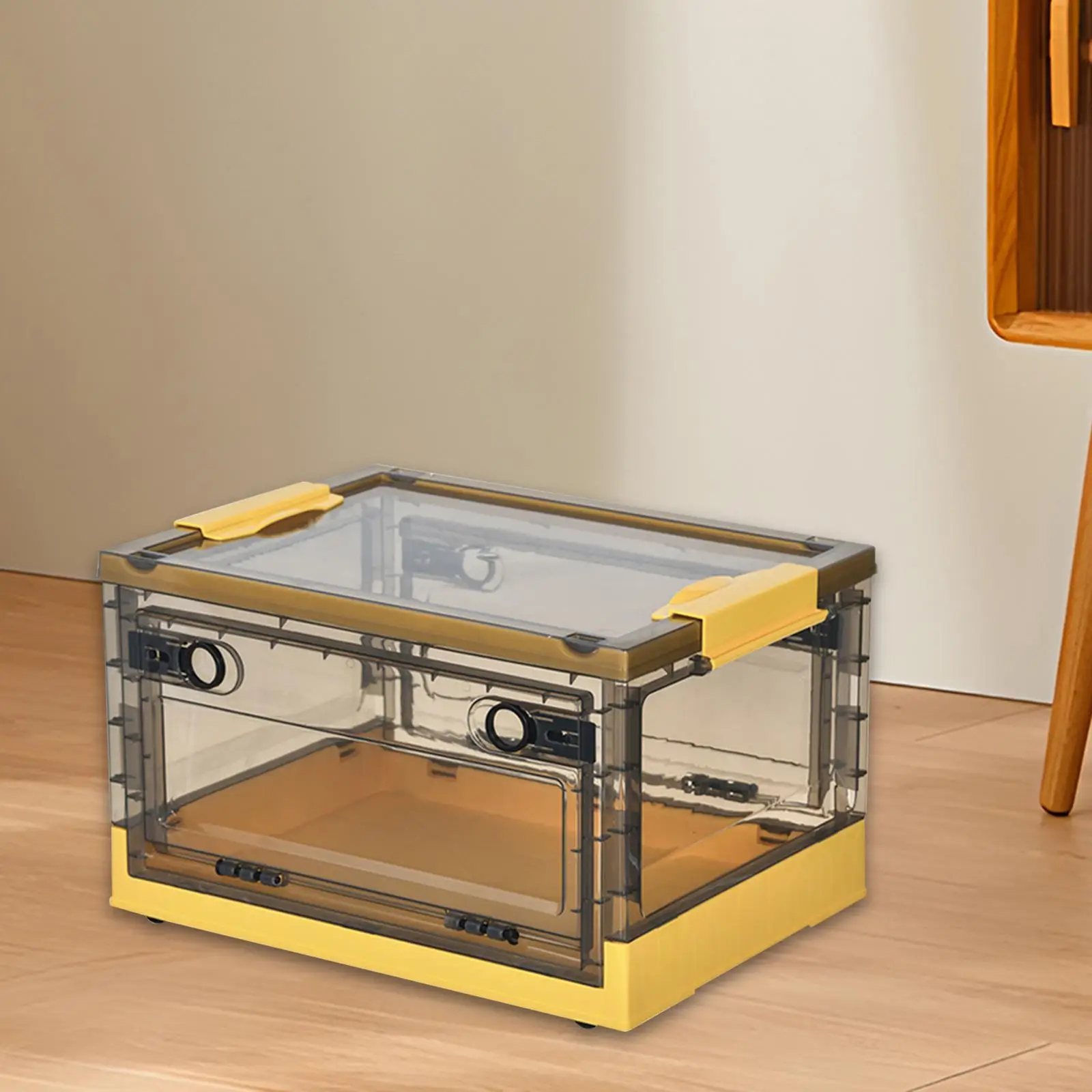 

Складной контейнер для хранения с крышками, складные ящики для хранения с дверцами и колесами, многоцелевой для игрушек, книг