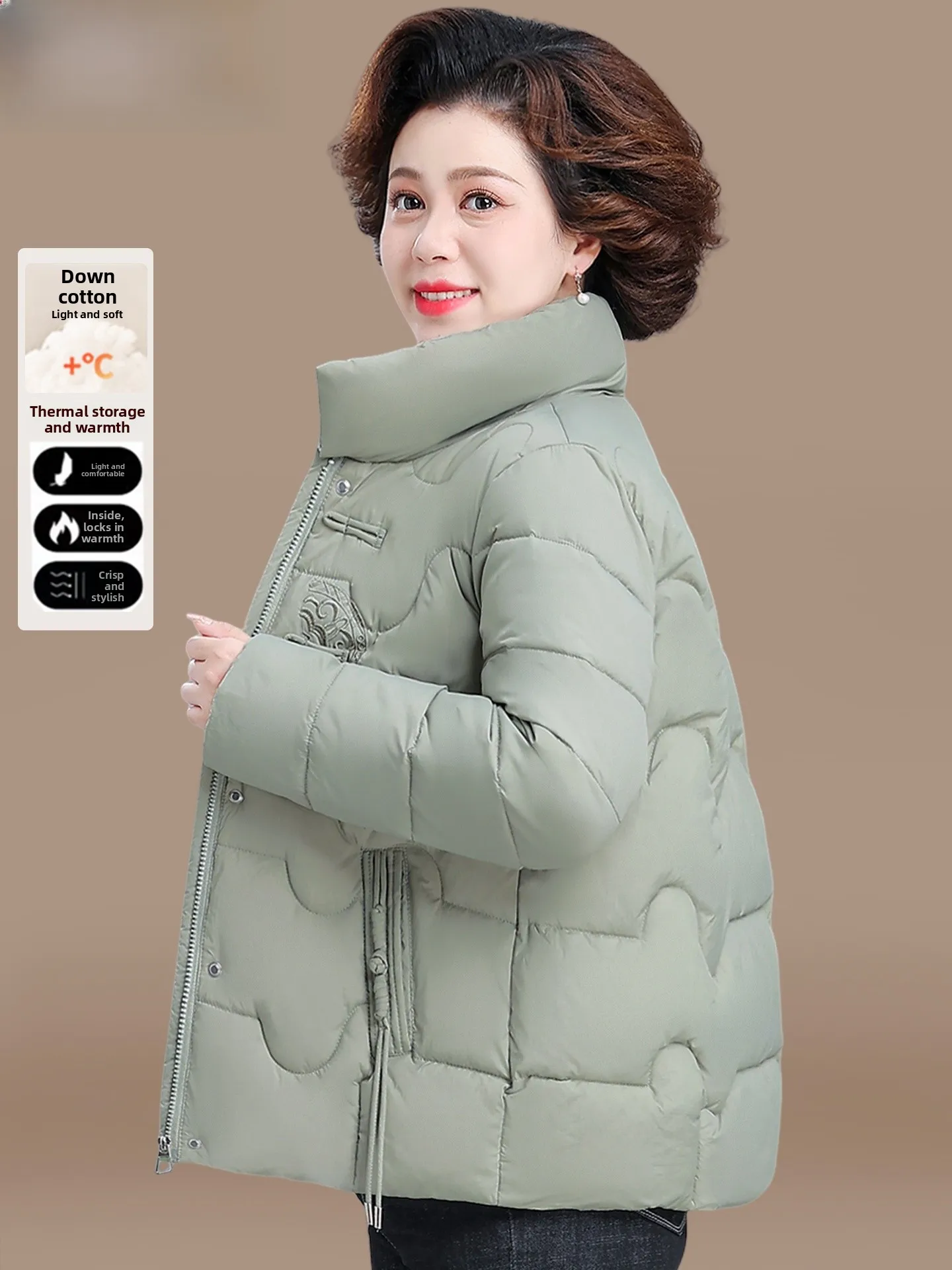 

Новая китайская зимняя куртка для женщин: модная, теплая, с вышивкой, на хлопковом утеплителе, с воротником-стойкой