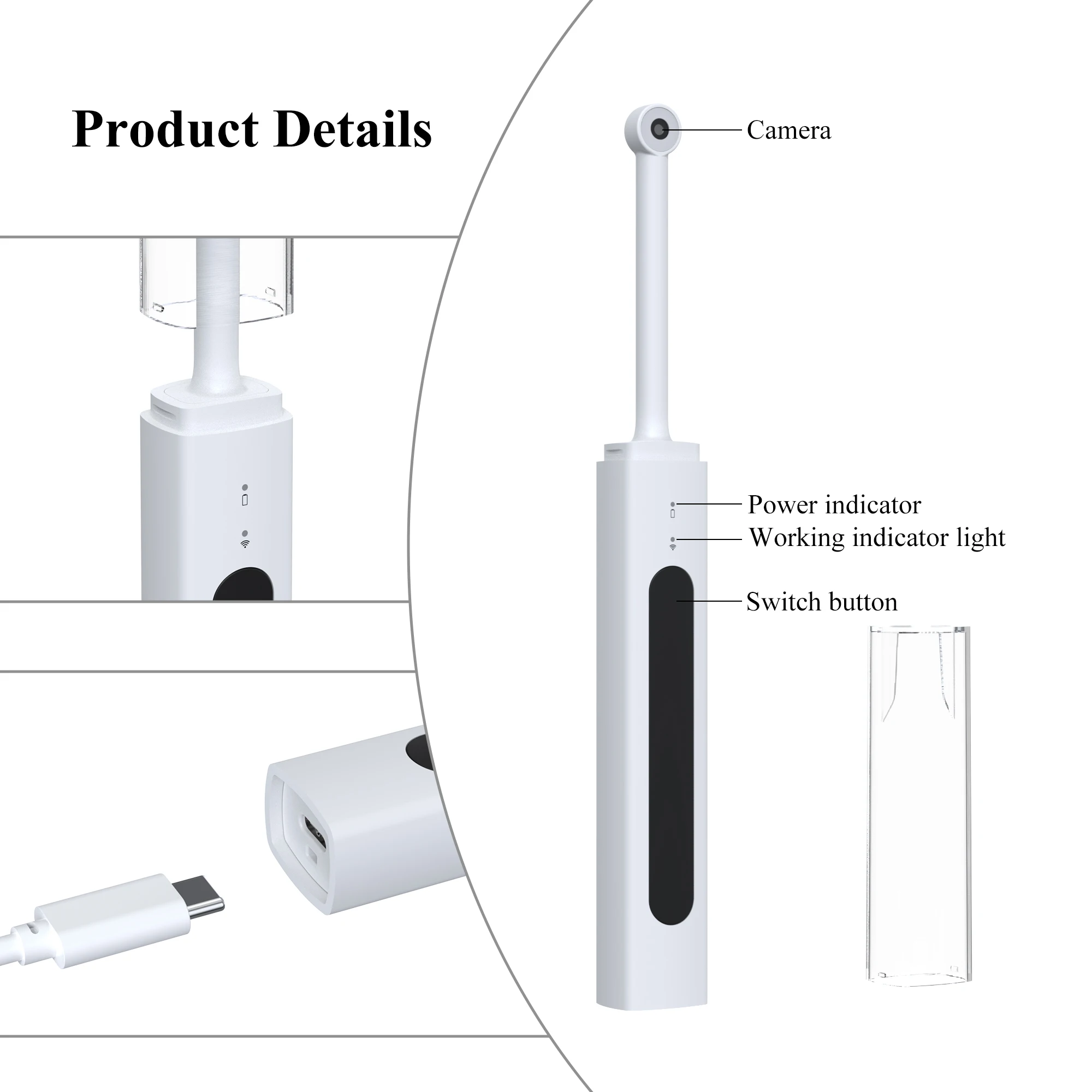 VV-cámara Intraoral Dental, endoscopio de inspección Dental, 3MP, HD, Wifi, inalámbrico, impermeable, IP56, para teléfono IOS y Android