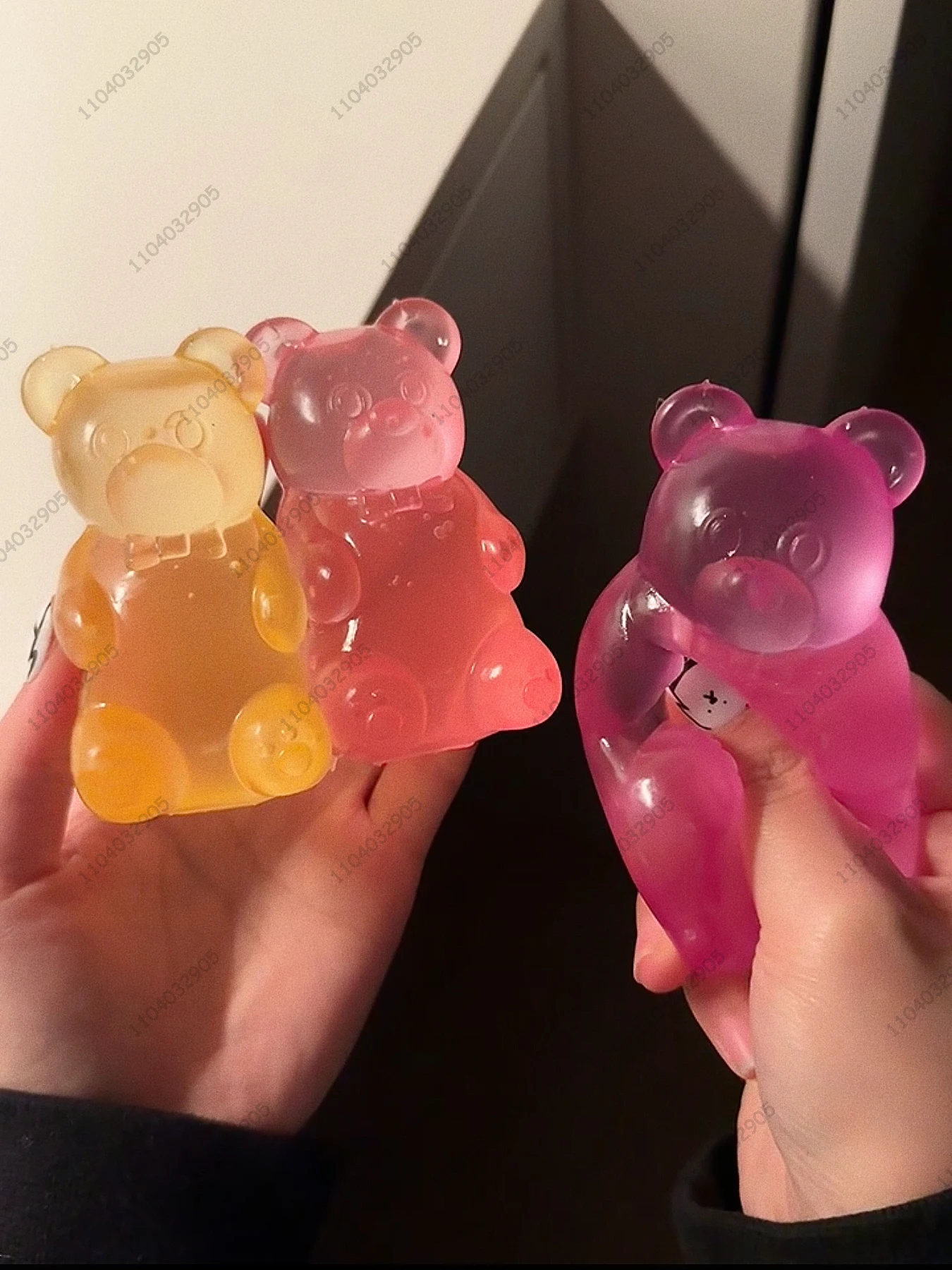 Colorful Gummy Bear Fudge Squeeze Toy Jelly Bean Gummy Candy Fidget Hand Relax Toy Anti-Stress Release for All Ages