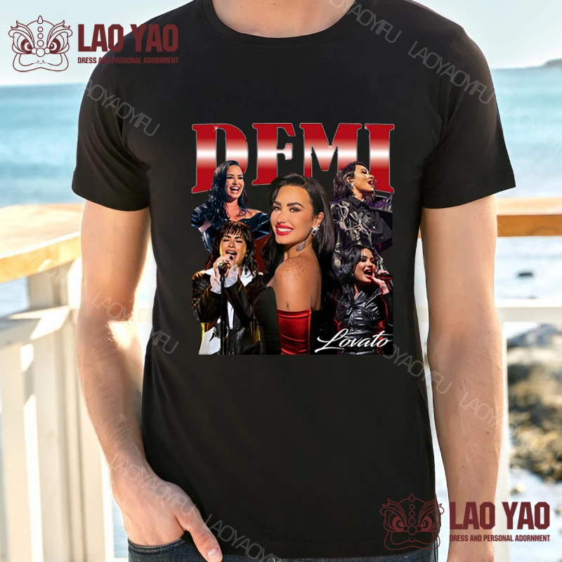 

Funny T Shirts Concert Tour Harajuku Singer Men's Clothing Demi Lovato Women's T-shirt Goth Clothes Tops Streetwear Y2k Graphic