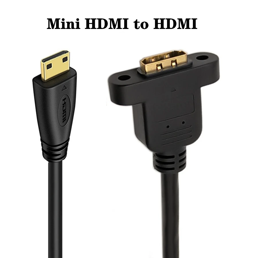 1m 30cm Złącze przedłużające z męskiego na żeńskie zgodne z Micro HDMI Złącze przedłużające z zabezpieczeniem śrubowym do montażu panelowego Kabel kamery HD AV — zdjęcie produktu 3