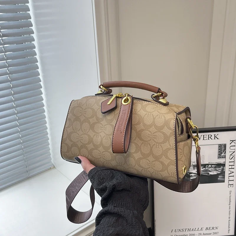 حقيبة كتف أنيقة للسيدات من الجلد الطبيعي، قابلة للتحويل إلى كروس بودي ماسنجر، حقيبة يد كلاسيكية أنيقة للنساء