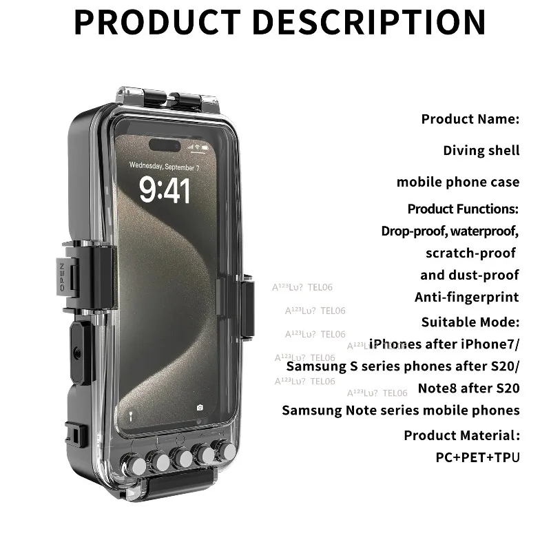 30M Waterproof Diving Case Universal Phone Housing for Deep Water Photography Kit
