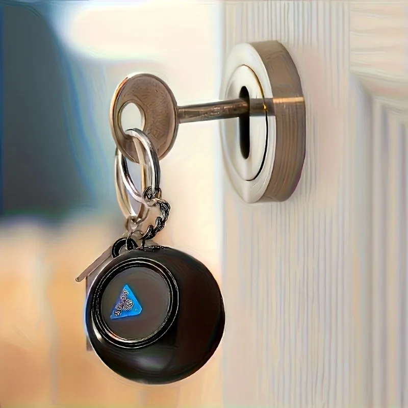 Magic 8-Ball Keychain - Durable Plastic Fortune Telling with Realistic 8-Ball Mechanism, Perfect for Parties and Gifts (Black)