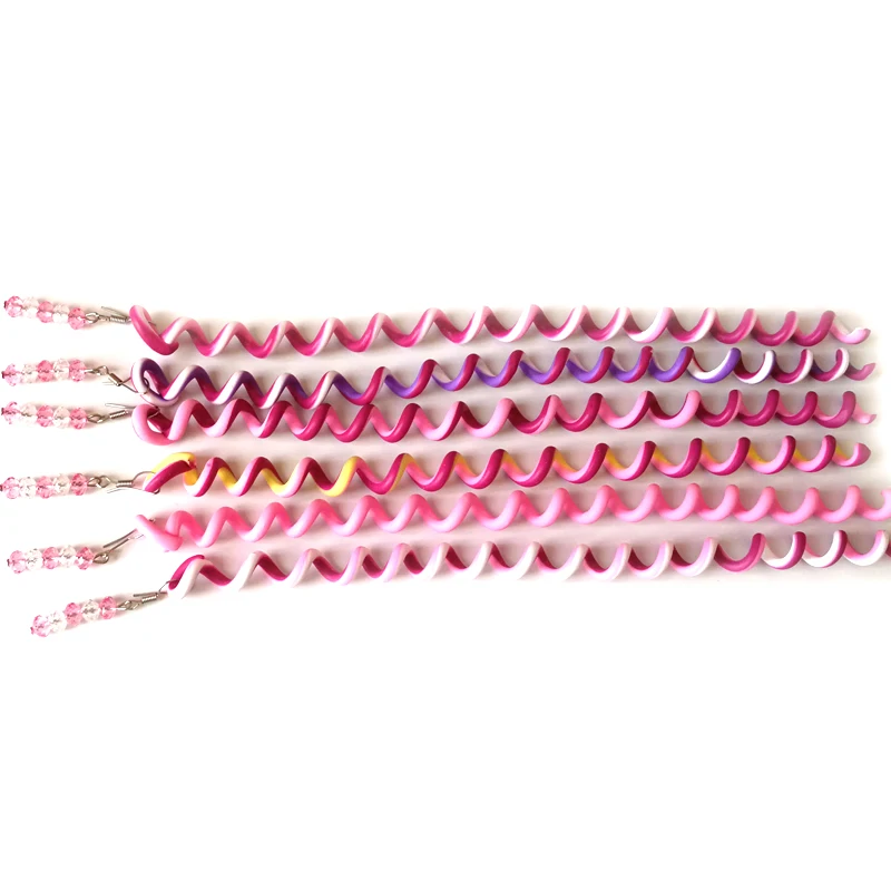 

6pcs/lot Rainbow Color Magic Curler Spiral Headbands Roller Curl Hair Rope Braid Hair Headdress French Hair Braiding Tool