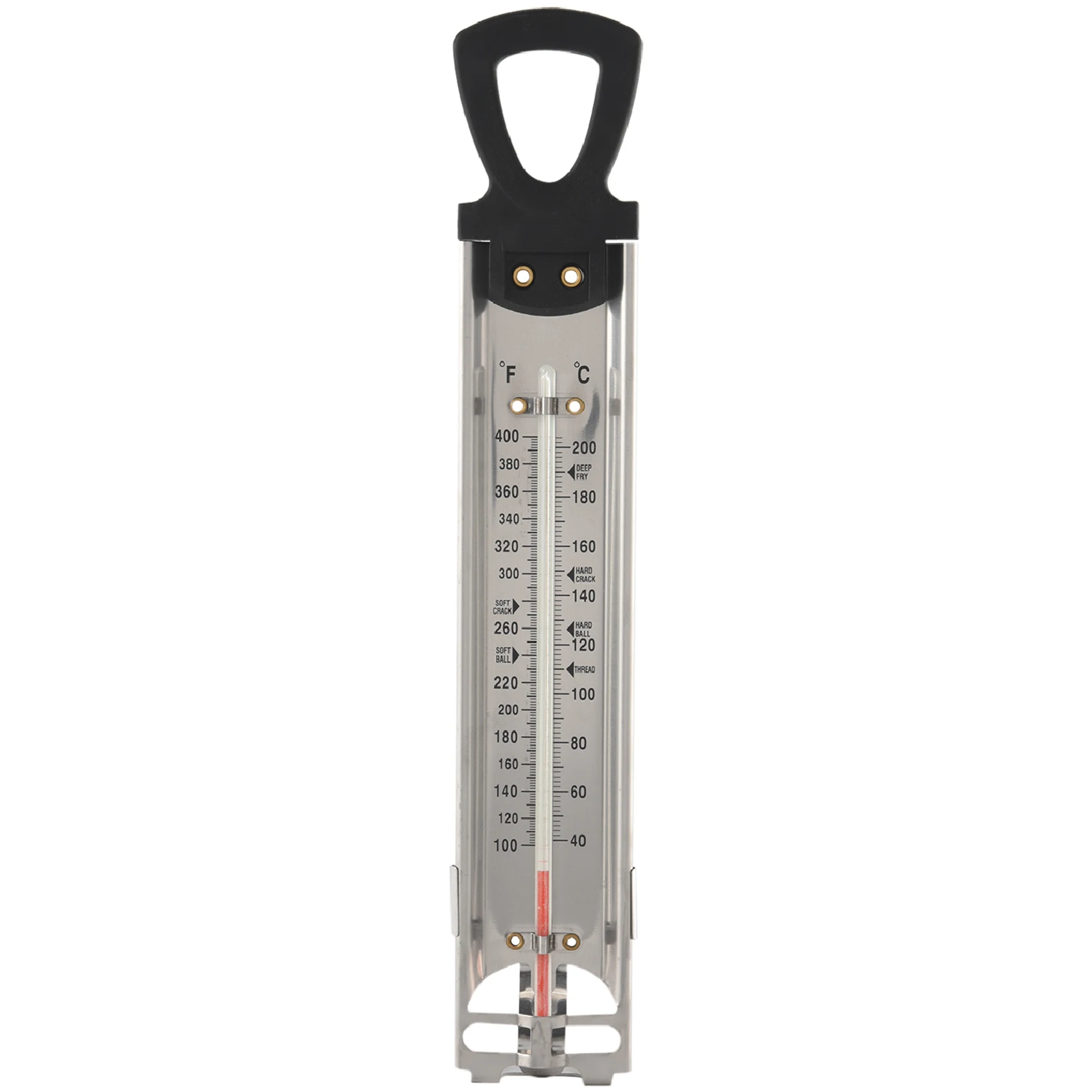 Candy/Jelly/Deep Fry Thermometer, Stainless Steel, with Pot Clip Attachment and Quick Reference Temperature Guide