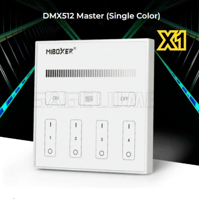 MiBOXER DMX512 Master RF Remote X1 X2 X3 X4 X5 DIM Single Color RGB CCT RGBW AC100~240V 4-Zone 2.4G For MiLight Tempertature