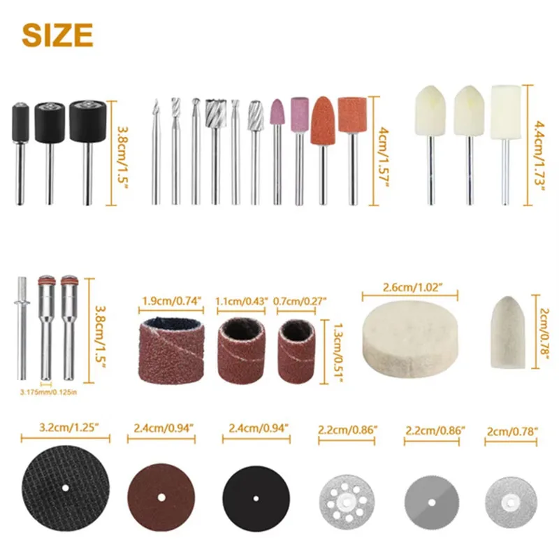 35/88/120pc Mini Drill Accessories Kit Abrasive Rotary Tool Accesorios Bits Blades Discs Set for Dremel Sanding Cutting Grinding