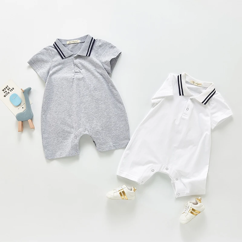 

New Summer Newborns Baby Clothes Short Sleeves Cotton Patchwork Crawling Baby Girl Boy Romper 3 -24 Months