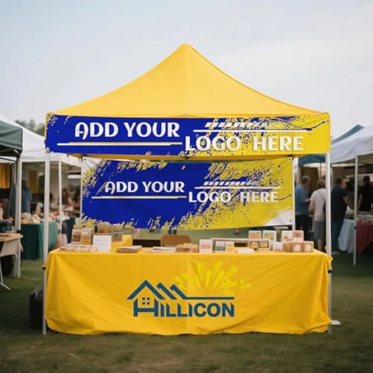Custom 10x10 Tent Banner with Logo Personalized Canopy Banner Outdoor Event Trade Show Business Advertising Decoration