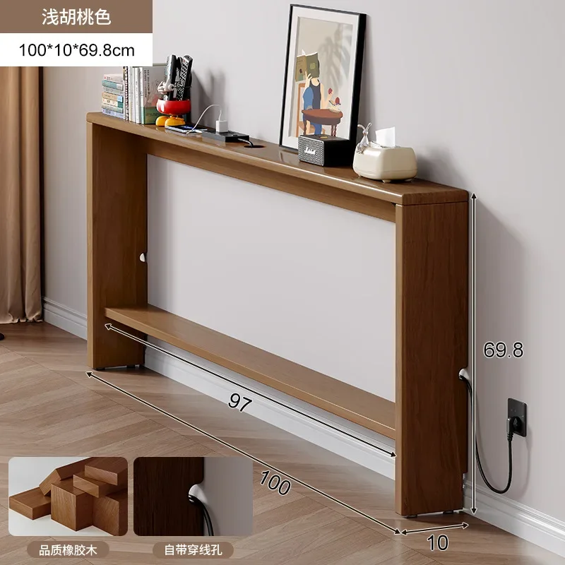 DSA solid wood bedside long storage cabinet, extremely narrow shelf at the end of the bed, bedroom bedside backrest, bookshelf,