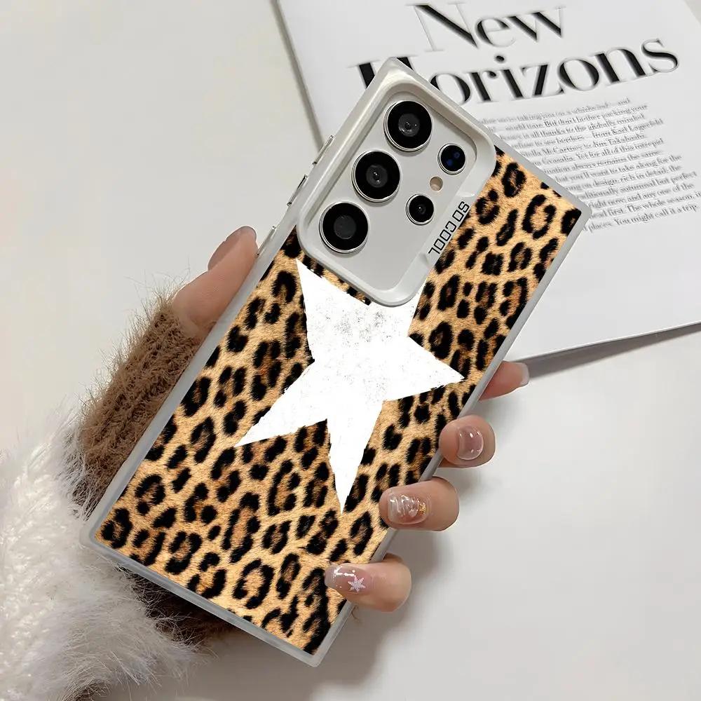 ليوبارد طباعة البلياردو الفن قضية الهاتف لسامسونج غالاكسي S25 حافة S24 S23 S22 S21 S20 الترا فوندا سيليكون ملون فضي #5