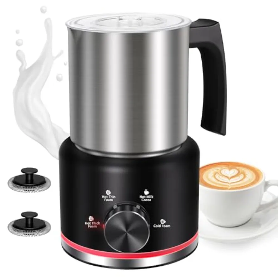

Milk Frother 16.9 OZ Milk Frother and Steamer 4 in 1 Electric Milk Frother Dishwasher Safe Durable Silent Frother for Coffee Ho