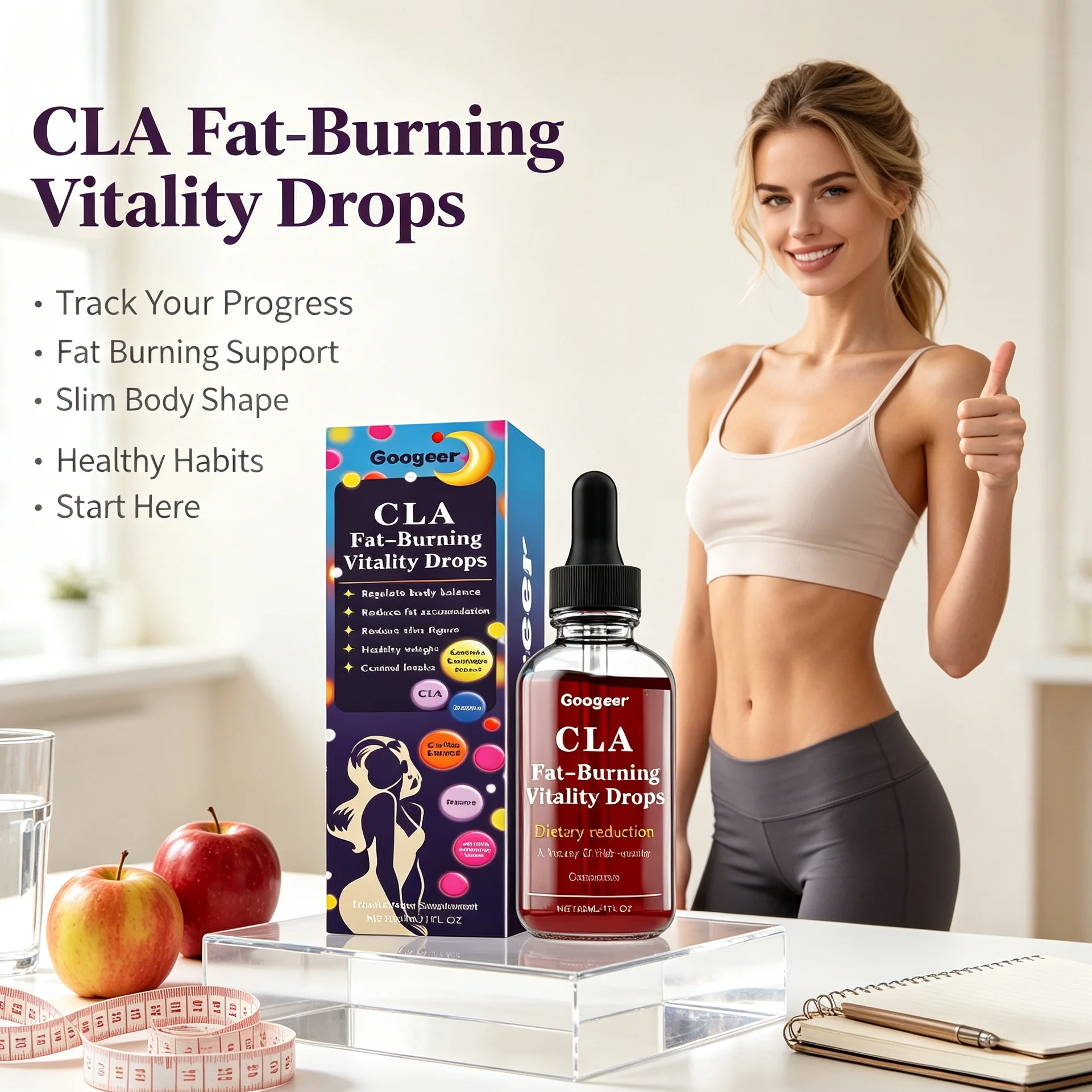 Herbal Plant‑Based Slimming Drops Oral Fat Burner Liquid Drops Detox Body Shaping Support Healthy Weight Management
